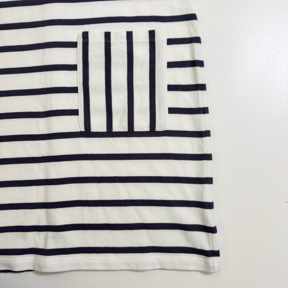 Garnet Hill Bijou Button Back Nautical Dress XS Navy Stripe Organic Cotton - Picture 3 of 6